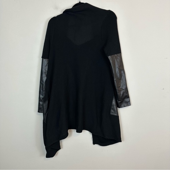 Blank NYC | Black Drape Front Mix Media Jacket in Roll Over Size XS - Picture 5 of 5